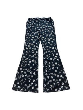 Black Daisy Floral Leggings Women's Extra Small